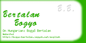 bertalan bogyo business card